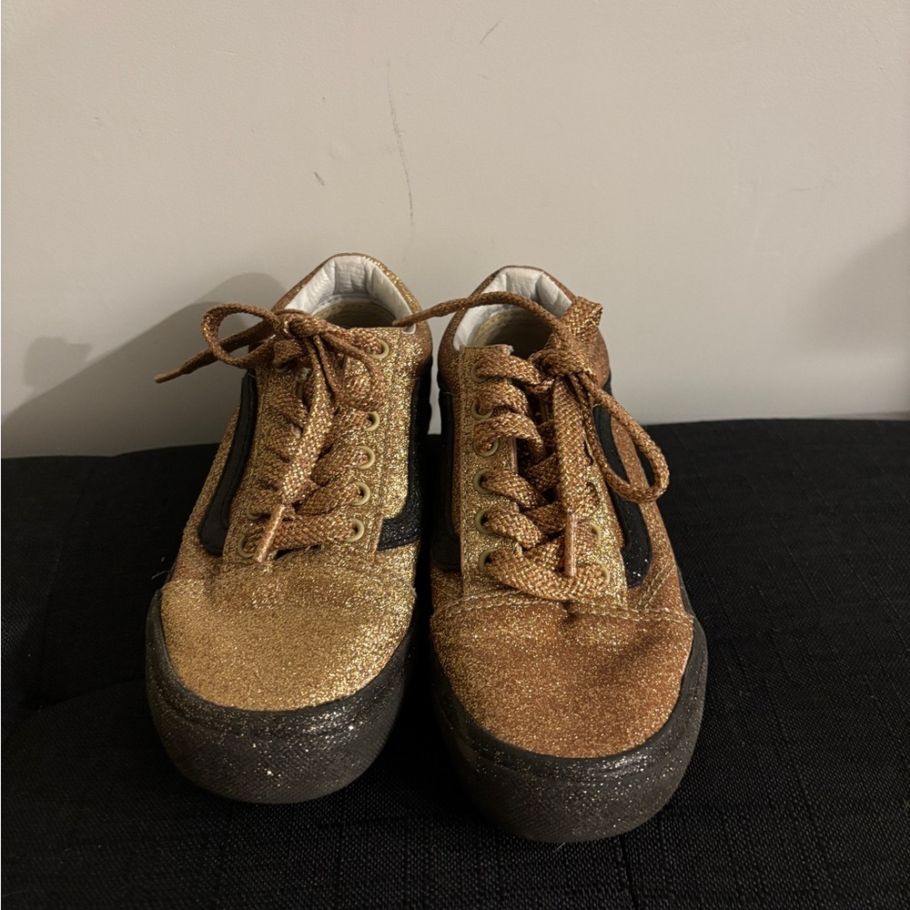 Vans Gold and Black Sneakers Classic Skate Style